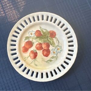 Decorative Plate with Strawberry Design